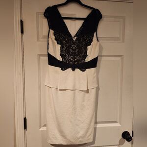ANTONIO MELANI Black and White Lace Dress